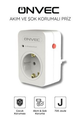 ONVEC ŞOK VE AKIM KORUMALI PRİZ 720 J resmi