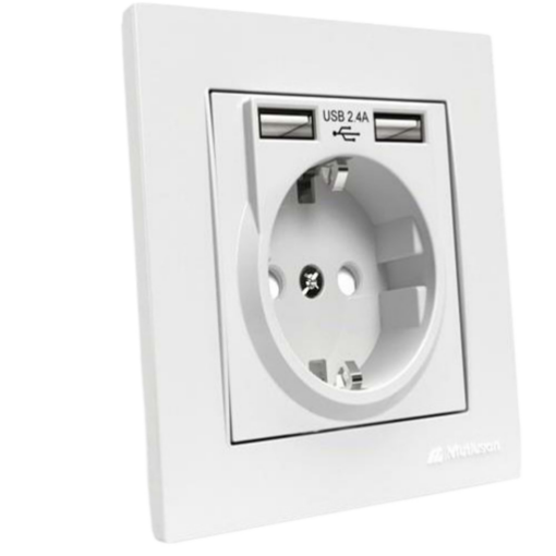 MUTLUSAN RİTA İKİLİ USB TOP. PRİZ resmi