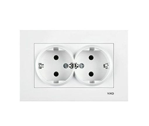 VİKO KARRE 2 Lİ TOPRAKLI PRİZ resmi