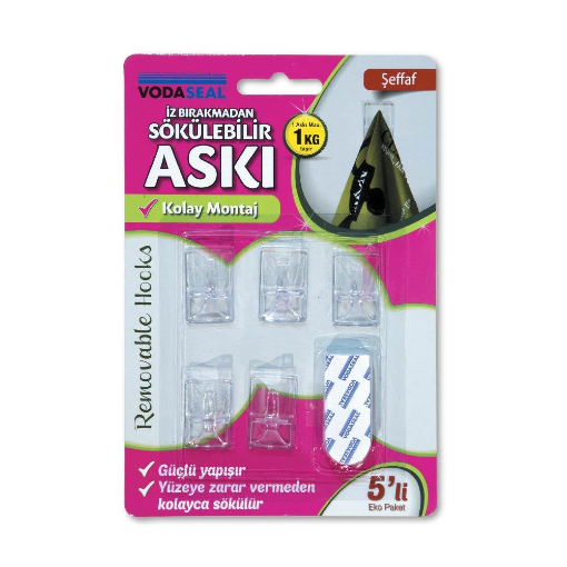VODASEAL İZ BIRAKMAYAN ASKI 5 Lİ ŞEFFAF resmi